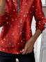 Lässig Rundhals Weihnachten Sweatshirt Print