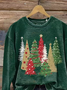Lässig Rundhals Weihnachten Sweatshirt Print