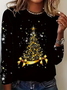 Lässig Weihnachten Rundhals Langarm T-Shirt