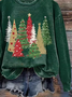 Lässig Rundhals Weihnachten Sweatshirt Print