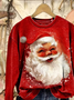 Lässig Rundhals Weihnachtsmann Sweatshirt Print