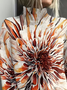 Damen Abstrakt Langarm Bequem Retro Print Pullover