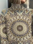 Damen Abstrakt Langarm Bequem Retro Print Pullover
