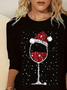 Lässig Weihnachten Rundhals Langarm T-Shirt