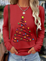 Lässig Weihnachten Rundhals Langarm T-Shirt