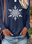 Lässig Weihnachten Rundhals Langarm T-Shirt