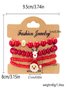 Neu Weihnachten Reis Korn Armband Vier-Pack Damen Stapeln Weihnachtsmann Schneeflocke Glocke Elch Urlaub Party Armband