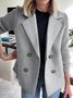Damen Winter Oberbekleidung Lässig Nahtverarbeitung Unifarben Langarm Schalkragen Jacke