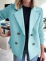 Damen Winter Oberbekleidung Lässig Nahtverarbeitung Unifarben Langarm Schalkragen Jacke