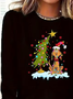 Lässig Weihnachten Rundhals Langarm T-Shirt