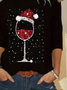Lässig Weihnachten Rundhals Langarm T-Shirt