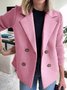 Damen Winter Oberbekleidung Lässig Nahtverarbeitung Unifarben Langarm Schalkragen Jacke