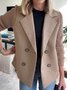 Damen Winter Oberbekleidung Lässig Nahtverarbeitung Unifarben Langarm Schalkragen Jacke