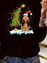 Lässig Weihnachten Rundhals Langarm T-Shirt