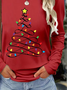 Lässig Weihnachten Rundhals Langarm T-Shirt