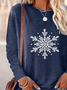 Lässig Weihnachten Rundhals Langarm T-Shirt