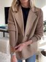 Damen Winter Oberbekleidung Lässig Nahtverarbeitung Unifarben Langarm Schalkragen Jacke