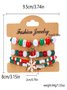 Neu Weihnachten Reis Korn Armband Vier-Pack Damen Stapeln Weihnachtsmann Schneeflocke Glocke Elch Urlaub Party Armband