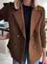 Damen Winter Oberbekleidung Lässig Nahtverarbeitung Unifarben Langarm Schalkragen Jacke