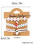 Neu Weihnachten Reis Korn Armband Vier-Pack Damen Stapeln Weihnachtsmann Schneeflocke Glocke Elch Urlaub Party Armband
