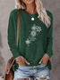 Lässig Weihnachten Rundhals Langarm T-Shirt