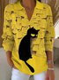 Damen Verlaufsmuster Langarm Bequem Retro Pullover