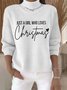 Damen Weihnachten Langarm Bequem Retro Pullover
