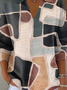 Damen Geometrisch Langarm Bequem Retro Pullover