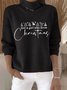 Damen Weihnachten Langarm Bequem Retro Pullover