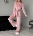Damen Unifarben Zweiteiliges Set Täglich Langarm Lässig Frühling/Herbst Bluse mit Hose Matching Set
