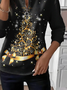 Lässig Rundhals Weihnachten Sweatshirt Print
