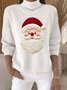 Damen Weihnachtsmann Langarm Bequem Retro Pullover
