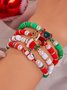 Weihnachten Polymer-Ton Armband Weihnachten Bunt Weihnachtsmann Schneeflocke Schneemann Armband Weihnachten Armband Set