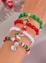 Weihnachten Polymer-Ton Armband Weihnachten Bunt Weihnachtsmann Schneeflocke Schneemann Armband Weihnachten Armband Set