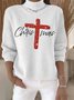 Damen Weihnachten Langarm Bequem Retro Pullover