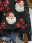 Lässig Rundhals Weihnachtsmann Sweatshirt Print