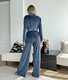 Damen Unifarben Zweiteiliges Set Täglich Langarm Lässig Frühling/Herbst Bluse mit Hose Matching Set
