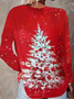Lässig Weihnachten Rundhals Langarm T-Shirt