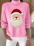 Damen Weihnachtsmann Langarm Bequem Retro Pullover