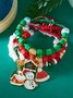 Weihnachten Polymer-Ton Armband Weihnachten Bunt Weihnachtsmann Schneeflocke Schneemann Armband Weihnachten Armband Set