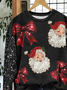 Lässig Rundhals Weihnachtsmann Sweatshirt Print