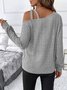 Lässig Unifarben Carmen Langarm T-Shirt