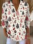 Damen Weihnachten Langarm Bequem Retro Pullover