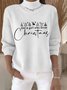 Damen Weihnachten Langarm Bequem Retro Pullover