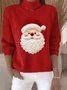Damen Weihnachtsmann Langarm Bequem Retro Pullover