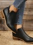 Retro Unifarben Reißverschluss Niedrig Klassische Stiefel Nahtverarbeitung