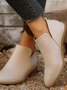 Retro Unifarben Reißverschluss Niedrig Klassische Stiefel Nahtverarbeitung