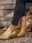 Retro Unifarben Reißverschluss Niedrig Klassische Stiefel Nahtverarbeitung