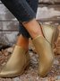 Retro Unifarben Reißverschluss Niedrig Klassische Stiefel Nahtverarbeitung