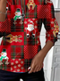 Lässig Rundhals Weihnachten Sweatshirt Print